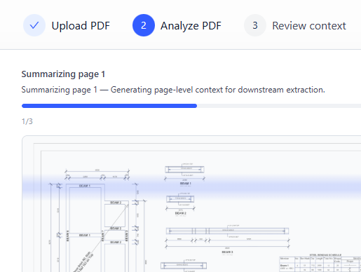 PDF extraction wizard